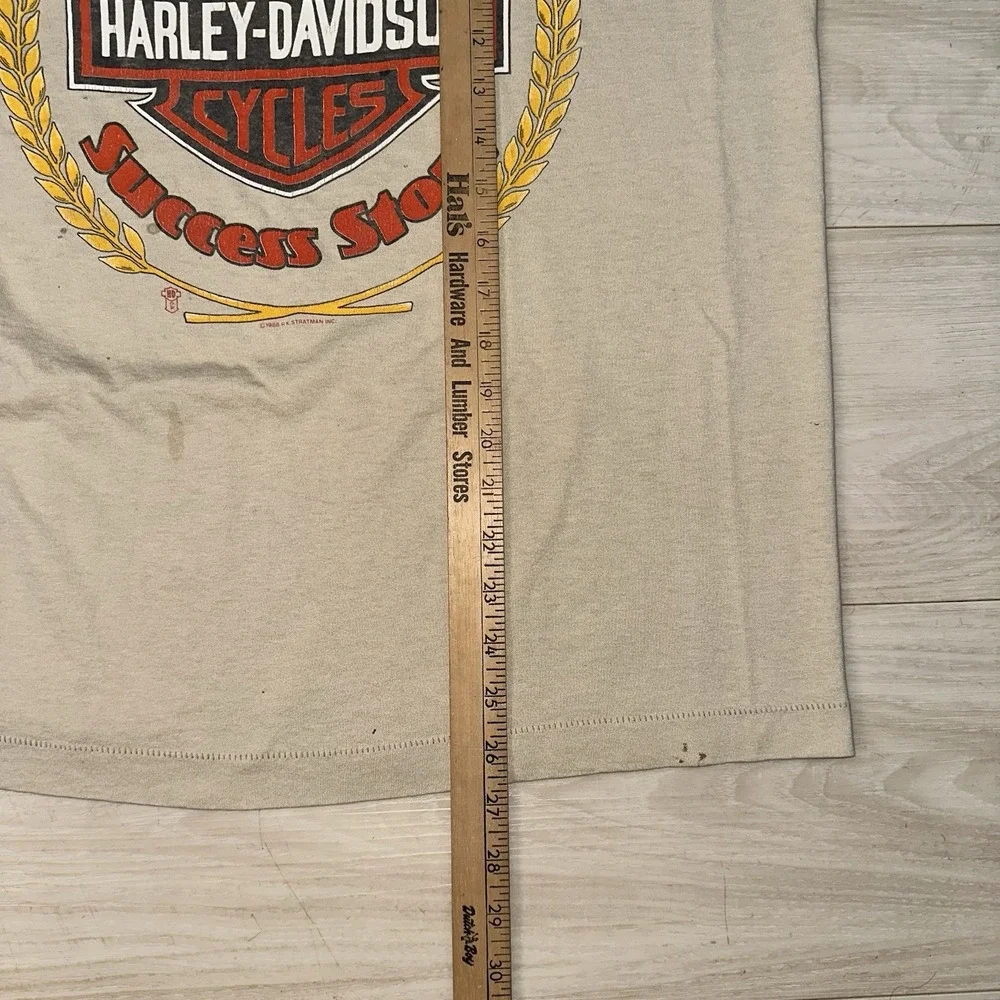 Vintage 80s Harley Davidson Shirt Size Large American Success Story Biker Eagle - Picture 6 of 8